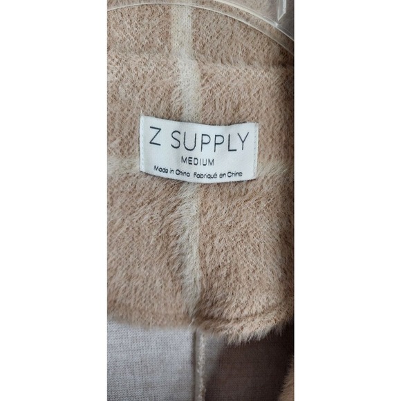 Z SUPPLY Anna Eyelash Plaid Blazer One Button Size M MSRP $169 Saddle Windowpane - Picture 6 of 10